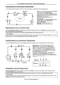 Formelblatt Stromkreise, Stromkreisgesetze
