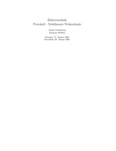 Elektrotechnik Protokoll - Nichtlineare Widerstände