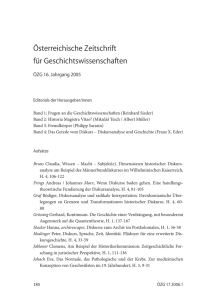 Österreichische Zeitschrift für Geschichtswissenschaften
