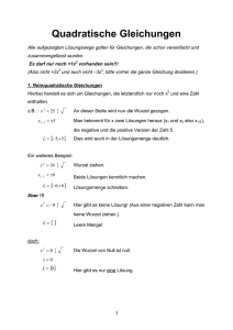 Quadratische Gleichungen - effert