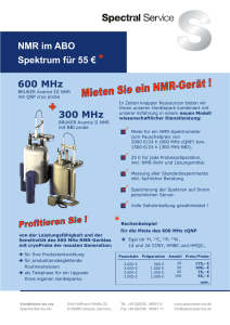 NMR im ABO Spektrum für 55 € * 600 MHz