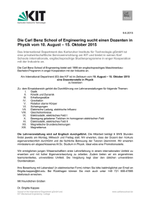 15. Oktober 2015 - the Carl Benz School of Engineering