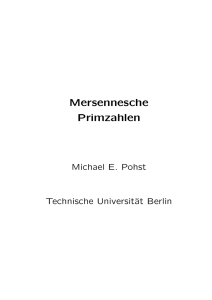Mersennesche Primzahlen - homepages.math.tu