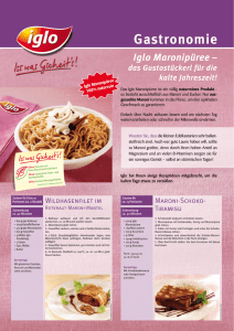 Infoblatt Maronipüree - bei Iglo Gastronomie!