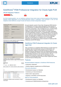 SolidWorks PDM Professional Integration für Oracle Agile PLM