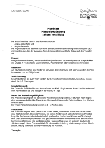Merkblatt Mandelentzündung (akute Tonsillitis)