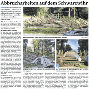Abbrucharbeiten auf dem Schwarzwihr - Schwarzenburg