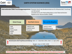 EARTH SYSTEM SCIENCES (ESS)