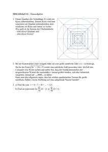MSG (Zirkel 11) – Hausaufgaben 1. Einem Quadrat (der Seitenlänge