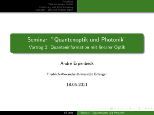 Seminar ”Quantenoptik und Photonik”