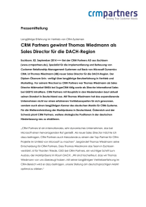 CRM Partners gewinnt Thomas Wiedmann als