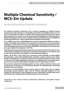 multiple Chemical Sensitivity / mCS: ein update - UMG