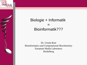 Biologie und Informatik = Bioinformatik???