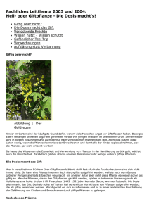 Fachliches Leitthema 2003 und 2004: Heil- oder Giftpflanze