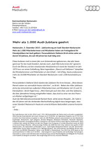 Mehr als 1.000 Audi-Jubilare geehrt