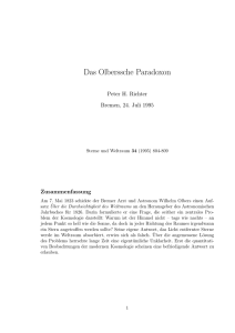Das Olberssche Paradoxon - Prof. Dr. Peter Richter