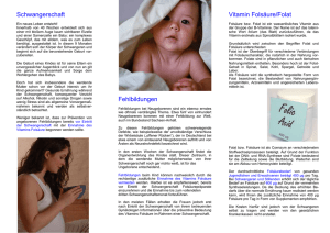 Schwangerschaft Fehlbildungen Vitamin Folsäure/Folat