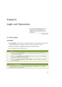 Kapitel 6 Logik und Operatoren