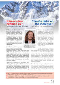 Klimarisiken nehmen zu – Climate risks on the increase –