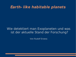 Earth- like habitable planets