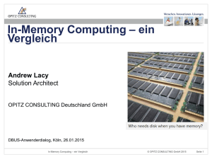 In-Memory Computing – ein Vergleich