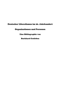 Bibliographie zum deutschen Liberalismus im 20. Jahrhundert