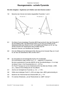 Raumgeometrie - schiefe Pyramide - mathe-physik