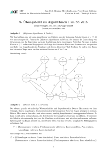 9. ¨Ubungsblatt zu Algorithmen I im SS 2015