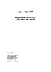Lothar TSCHAPKA Jacques Offenbachs Oper Les Contes d`Hoffmann