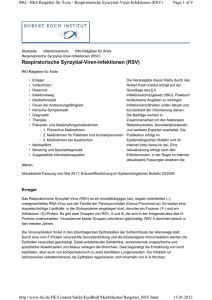 Respiratorische Synzytial-Viren-Infektionen (RSV)