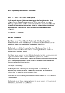 Abgrenzung Lebensmittel / Arneimittel Urt. v. 14.1.2010 – I ZR 138/07