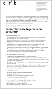 Senior Software Ingenieur/in Java/PHP