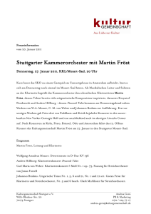 Stuttgarter Kammerorchester mit Martin Fröst Stuttgarter