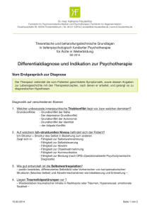 Differentialdiagnose und Indikation zur Psychotherapie
