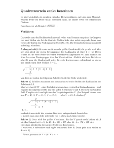 Quadratwurzeln exakt berechnen - Rechberg