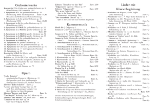 Orchesterwerke Opern Kammermusik Lieder mit Klavierbegleitung
