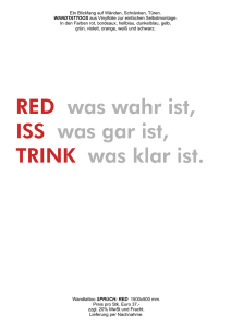 Wandtattoo SPRUCH: RED 1500x500 mm. Preis pro Stk. Euro 37