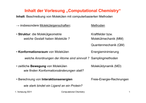 Inhalt der Vorlesung „Computational Chemistry“