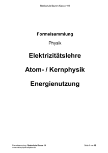 Elektrizitätslehre Atom- / Kernphysik - mathe-physik