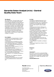 Garantie Daten Analyst (m - w) - Central Quality Data Team.pub