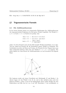 §2 Trigonometrische Formeln