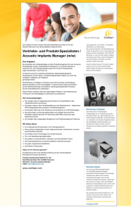 Vertriebs- und Produkt-Spezialisten / Acoustic Implants