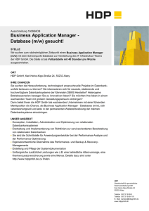 Business Application Manager - Database (m/w) gesucht!