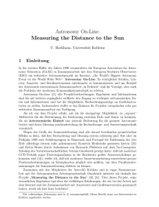 Astronomy On-Line: Measuring the Distance to the Sun