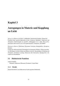 Kapitel 3 Anregungen in Materie und Kopplung an Licht