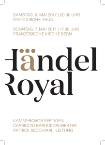 Flyer Haendel Royal - Kammerchor Seftigen