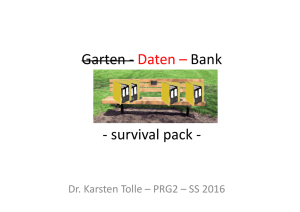 Garten - Daten – Bank - survival pack -