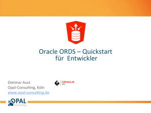 Oracle ORDS – Quickstart für Entwickler - Opal-Consulting