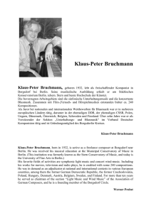 Klaus-Peter Bruchmann, geboren 1932, lebt als freischaffender