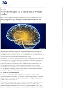 Nervenleitungen im Gehirn: zehn Prozent reichen